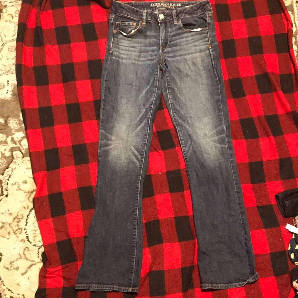 Dark denim bluejeans
